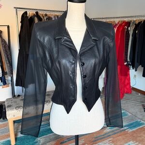 Black Sheer Sleeve Women's Jacket
